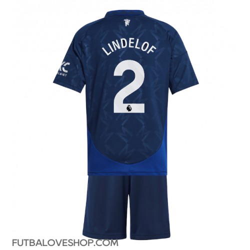 Dres Manchester United Victor Lindelof #2 Preč pre deti 2024-25 Krátky Rukáv (+ trenírky)